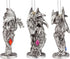 Design Toscano 3 Dragons of The Amesbury Holiday Gemstone Ornament Set, Silver,Christmas...
