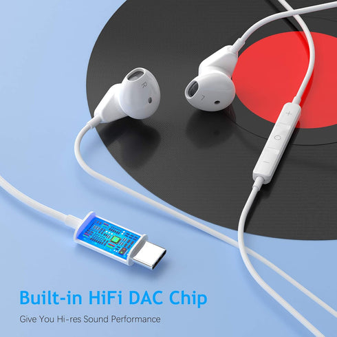 USB C Headphones for Galaxy S24 S23 S22 A54 A53 Z Fold 5 6, USB Type C Earphones with Microphone Android Wired Earbuds DAC Noise Canceling Headset...