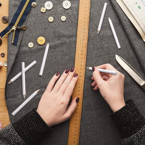 PAGOW 14 Pcs Sewing Pencil for Fabric, Sewing White Fabric Marking Pencils, Washable Fabric Tailor Markers for Sewing Dressmaker Craft...