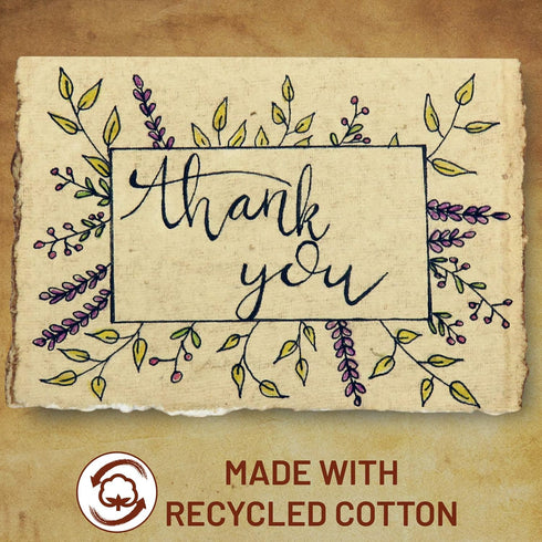 Handmade Antique Deckle Edge Blank Cards - 4"x6", Package of 50 - Mixed Media Cards for Announcements, Invitations, Crafts - Thick 130 GSM Recycle...