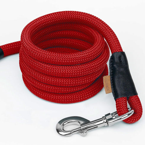 Dog Leash, Braided Rope Traction – Walking Training Lead for Medium/Large Dogs ((1/2") - 6FT, Red)...