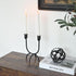 Hand Forged Iron 2Arm Candelabra Black Candle Holder Taper Candle Sconces for Table Centerpiece, Wedding Reception, Festive Christmas Mantel Decor...