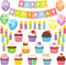 45 Pieces Happy Birthday Bulletin Board Set Birthday Bulletin Board Decorations Classroom Birthday Chart Birthday Calendar Balloon Candle Cupcake ...