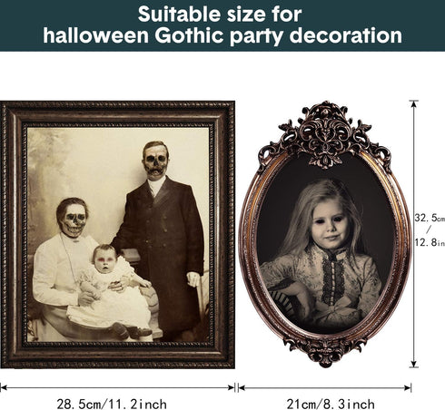 Halloween Decorations, 12 Pieces Laminated Halloween Gothic Decor Poster Frames Durable Haunted House Creepy Portraits Pictures Spooky Home Decor...