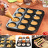 Muffin Pan, 12 Cupcake Pan, 2 Sets of Nonstick Brownie Bakeware Muffin Tin, Cupcake Tray, Baking Pan for Kitchen Oven, Black 13.9 x 10.5 x 1.2 inc...