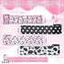 4 Rolls Cow Print Wired Ribbon 24 Yard 2.5 Inch Pink Black and White Striped Cow Spot Animal Print Ribbon for Wreath Bow DIY Crafts Christmas Part...
