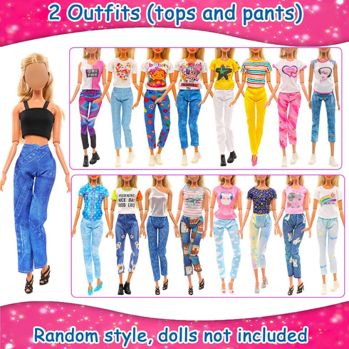 Barwa 8 Sets Doll Clothes Hooded Sports Suit Casual Outfits Tops and Pants Doll Pajamas for 11.5 inch Girls Doll...