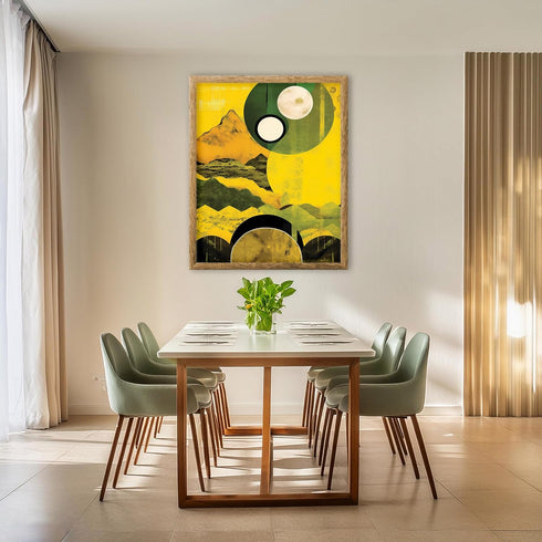Posterizer 1 pcs-retro surreal happy bright landscape collage-Abstract & Modern Art-Floral & Botanical Art-Gift for Art Lovers- UNFRAMED Wall Art...