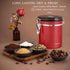 Mixpresso 16 Oz Red Coffee Canister, Stainless Steel Airtight Coffee Container, Air tight Jar Tea Storage with Date Tracker, Vacuum Sealed Espress...
