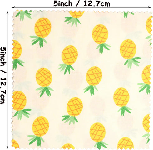 Charm Packs for Quilting 5 inch, 42 5-inch Cotton Fabric Charm Squares, Charm Squares for Quilting 5x5, Cartoon Fruit Print Fabric Squares...