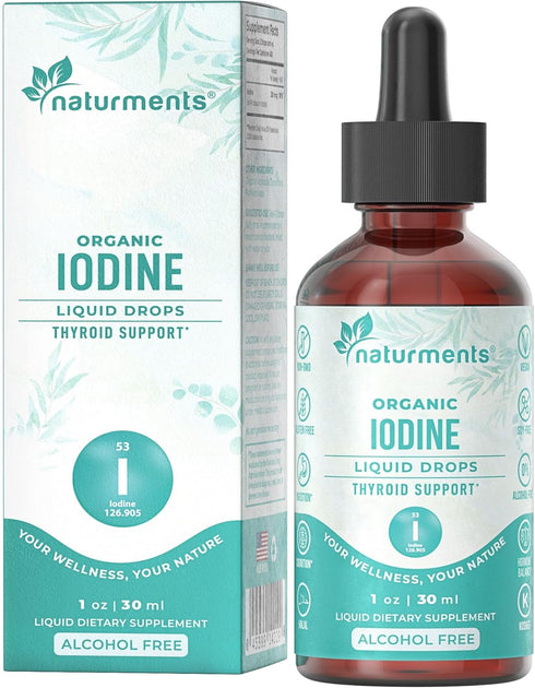 Naturments Iodine Drops Organic Liquid Supplement | Potassium Iodide | Non-GMO, Vegan, Alcohol-Free (1 Year Supply) 1 Fl Oz- 30mL...