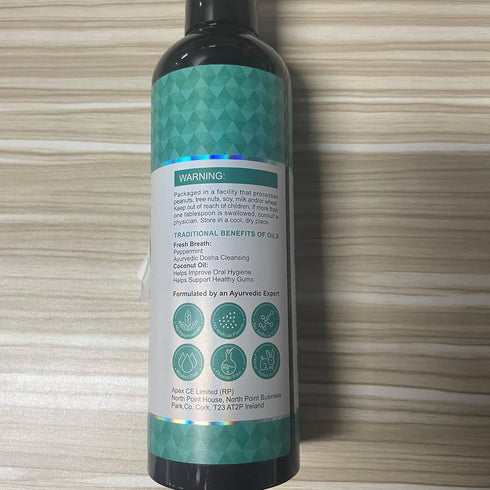 Coconut Mint Oil Pulling Mouthwash with Tongue Scraper, Helps with Fresh Mouth, Remove Impurities, Teeth Whitening, Supports Gum Health, Improves ...