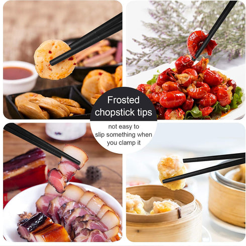Chopsticks10 Pairs Reusable Fiberglass Chopsticks,Non-Slip Chopsticks,Lightweight Chop Sticks,Dishwasher Safe, Chinese style Japanese Food Cooking...