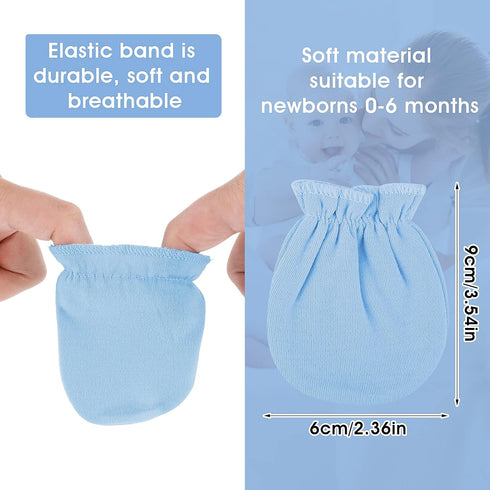 9 Pairs Newborn Baby Mittens Cotton Mittens for Infant Toddler No Scratch Baby Gloves Mittens for 0-6 Months Baby Boys Girls(9 Colors)...