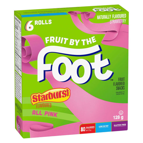 Betty Crocker, Gluten Free, Fruit by The Foot, Starburst All Pink, 6 Count, 128g/4.5oz,(Box) (Imported from Canada)...