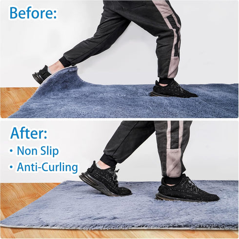 bemece 16PCS Rug Grippers - Enhanced Friction Non Slip Rug Tape, Washable Reusable Rug Pad Gripper, Anti-Curling, Double-sided Adhesive Rug Pad Gr...