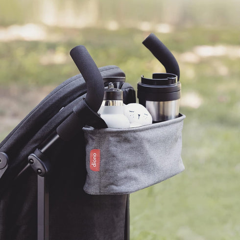 Diono Buggy Buddy Universal Stroller Organizer with Cup Holders, Secure Attachment, Zippered Pockets, Safe & Secure, Gray...