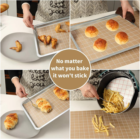 Silicone Baking Mat Roll 16IN*5FT Free Cutting, Non-Slip Pastry Mat, Non-Stick Reusable Air Fryer Liner, Oven Liners, Counter Mat, Freeze Dryer Ma...