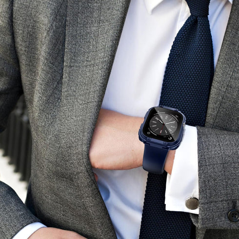 Wingle Rugged Waterproof Case for Apple Watch 45mm Series 9 8 7 Screen Protector with Tempered Glass, 2 in 1 Military Grade 360 Full Protective Bu...