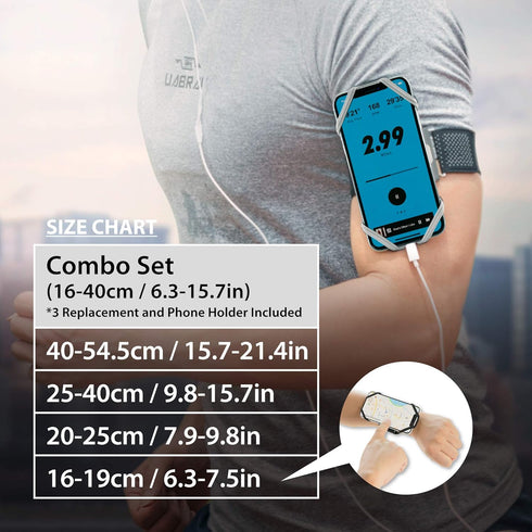 BONE Run Tie, Running Cell Phone Holder, Skin-Friendly & Washable Silicone Sport Armband, Universal Workout Phone Carrier Compatible with Most Sma...