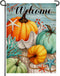Welcome Fall Thanksgiving Teal blue Pumpkin Nautical Home Decorative Garden Flag, Autumn Yard Lawn Coastal Ocean Outside Decor, Beach Farmhouse Ou...