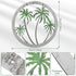 Zhengmy Metal Palm Tree Wall Art Decor Tropical Plaque Hanging Decor Decorative Art Antique Round Outdoor for Garden Home Patio Supplies, 12''(Gre...