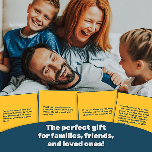 Crated with Love - 141 Outrageous Conversation Starters for Kids - Travel Games Card Deck for Family Table Topics, Funny Thought Provoking Questio...