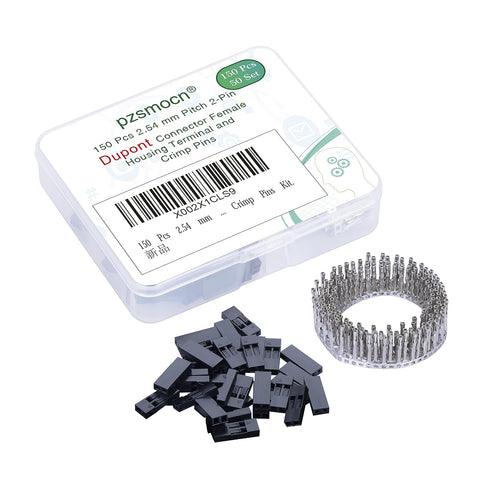 50 Sets Dupont 2.54 mm Pitch 2-Pin Female Adapter Cable Connector Accessories. 150 Pieces 2.54 mm Pitch Dupont 2-Pin Adapter Connector Female Hous...