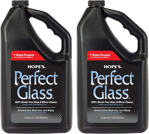 HOPE'S Perfect Glass Cleaner Spray Refill, Streak-Free, Ammonia-Free Window, Mirror, Screen, Tinted Glass, and Shower Door Cleaner, Indoor and Out...