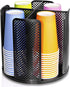 Rotating Paper Cup Dispenser, Cup Holder with 4 Compartments, Disposable Coffee Cup Dispenser Removable, Plastic Cup Storage & Lid Holder for Coun...