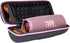 co2CREA Hard Travel Case replacement for JBL Charge 4 / replacement for JBL Charge 5 Waterproof Bluetooth Speaker (Black Case + Pink Zipper)...
