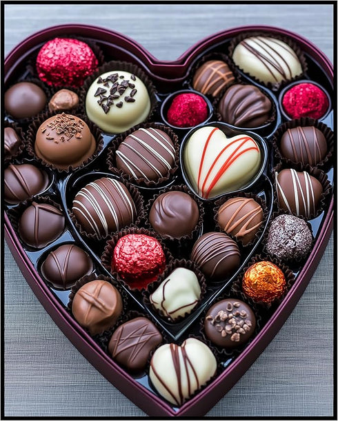 Posterizer 1 pcs-cute Valentine's Day poster-heart shaped chocolate box -2-Romantic Art-Holiday Poster -Gift for Couples boyfriend girlfriend Husb...