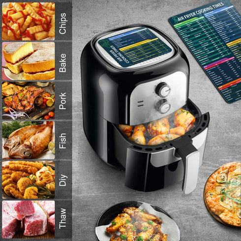 Air Fryer Magnetic Cheat Sheet Set, Cook Times Chart Air Fryer Accessories Magnet Sheet Quick Reference Guide for Cooking and Frying, Easy to Use,...