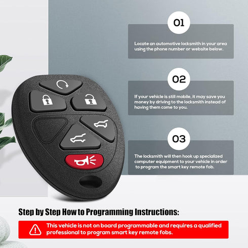 VOFONO Car Key Fob Keyless Entry Remote Fits Chevy Tahoe/ Suburban 2007-2014/ Cadillac Escalade 2007/ GMC Yukon 2007-2014 OUC60270 OUC60221 158578...