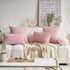 Demetex 18x18 Pillow Covers Pink Striped Corduroy Pillowcases Decorative Square Throw Pillows for Couch Bedroom Wedding Decorations, Set of 2, 18 ...