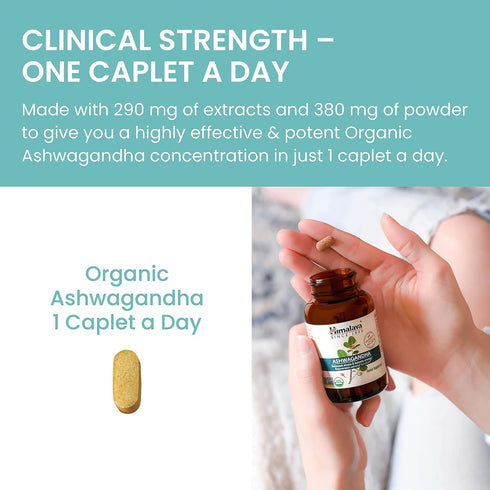 Himalaya Organic Ashwagandha, 60 Day Supply, Herbal Supplement for Stress Relief, Energy Support, Occasional Sleeplessness, Organic, Non-GMO, Vega...