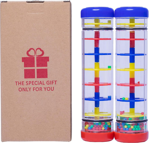 2 Pack Rain Sticks for kids Instruments for Toddlers 1-3, 8 Inch Rain Stick wobble toys for babies Rainstick Rainmaker Sensory Toys for Autistic C...