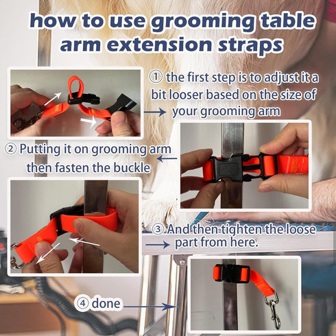 Pet Dog Grooming Table Arm Accessories - Dog Grooming Arm Extension Straps Dog Loops Dog Grooming Loops Extender Waterproof Pet Dog Grooming Suppl...