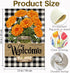 Marigolds Garden Flag for Outside Buffalo Plaid Check Welcome Flags Small 12x18 Inch Double Sided Yard Flag for Spring Summer Winter Home House Ou...