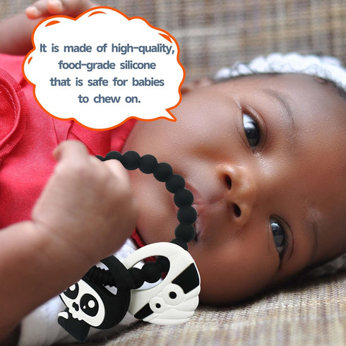 Black Goth Baby Teething Toys, Gothic Baby Teeher, Silicone Grim Reaper Chew Toy for Teething Babies...