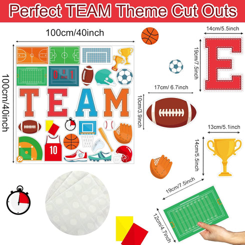 Sports Cutouts Sport Balls Paper Classroom Bulletin Board Decorations Sports Themed Birthday Party Supplies for Toddler Kids Students Classroom...