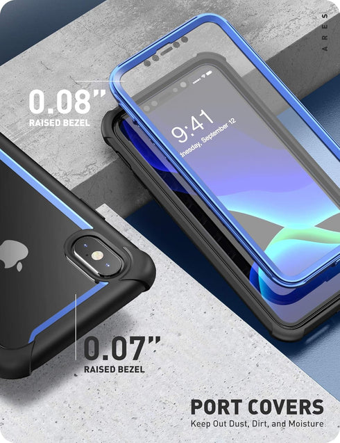 i-Blason Ares Designed for iPhone Xs Case, iPhone X Case, Full-Body Rugged Clear Bumper Case with Built-in Screen Protector for iPhone Xs 5.8 Inch...