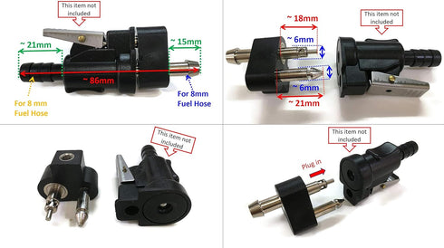 Boat Motor OMC Male Adaptor Fuel Connector 0438793 5/16" for Johnson Evinrude OMC Outboard Boat Fuel Fitting Engine...