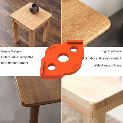 8 Radius Corners Router Jig Router Templates, High Hardness ABS+CNC Radius Routing Templates, Routing Rounded Corners Router Bit Templates for Woo...