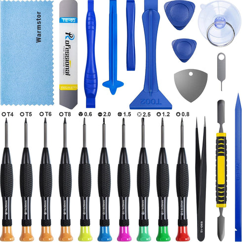 24 Pieces Premium Opening Pry Tool Screwdriver Set Repair Kit for Fix Apple iPhone 15 14 13 12 11 Pro Max/XS/XR/X/8 Plus/7/6,iPad Pro Air Mini, iP...