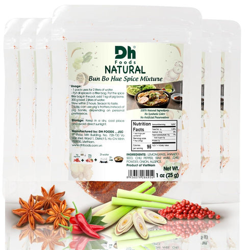 Dh Foods Bun Bo Hue Spice Packet | Hue Beef soup seasoning | Making Vietnames Beef Soup Base | Comes with spice filter bag | 6 packs...