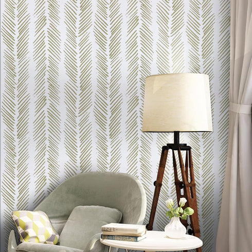Decoroom Brown Peel and Stick Wallpaper 17.71" X 118" Herringbone Vinyl Self Adhesive Modern Wallpaper Textured Wallpaper for Home Decoration Old ...