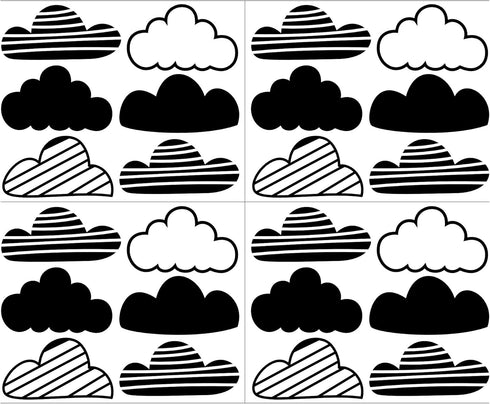 24 Pcs/Set Clouds Decal Vinyl Wall Sticker for Kids Room Nursery Decoration Boy Girl Child Bedroom Living Room Art Decor Home House Design Mural Y...