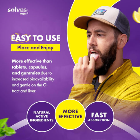 Solves Strips® Swift Vitamin D3 Uptake - Lemon Zest Twist, High Potency, Sugar Free, All-Natural, Pill-Free, Daily Bone & Immune Health Essential ...