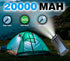 Solar Charger Power Bank 20000mAh, Portable Solar Pone Charger with Compass,Carabiner, Whistle,Flashlights,Solar Panel Charger,Camping Gear Access...